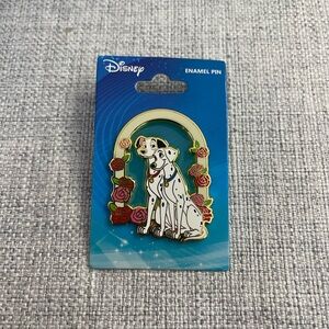 Disney 101 Dalmatians Pongo & Perdita Floral Frame Enamel Pin